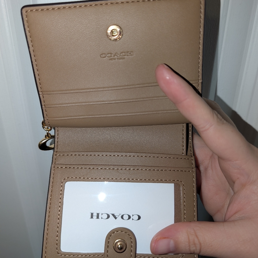 Coach Snap Wallet With Patchwork And Snake Print - Picture 7 of 7